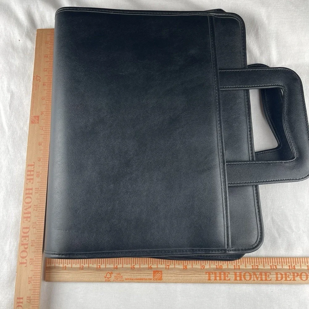 Samsill Zipper Binder Letter Retractable Handles 2 Exterior Pockets Black 15670‎